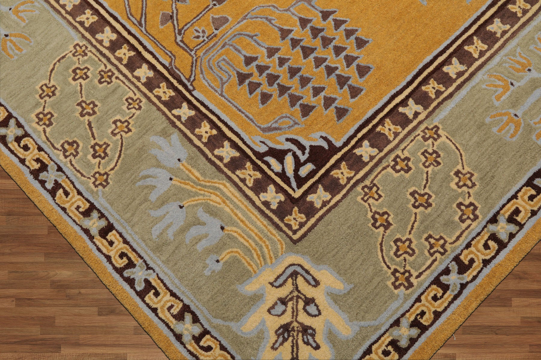 Mission Style Roumd Rugs 8x10 LoomBloom Gold Hand Tufted Wool Rug Mission Style Donegal Aesthet ...