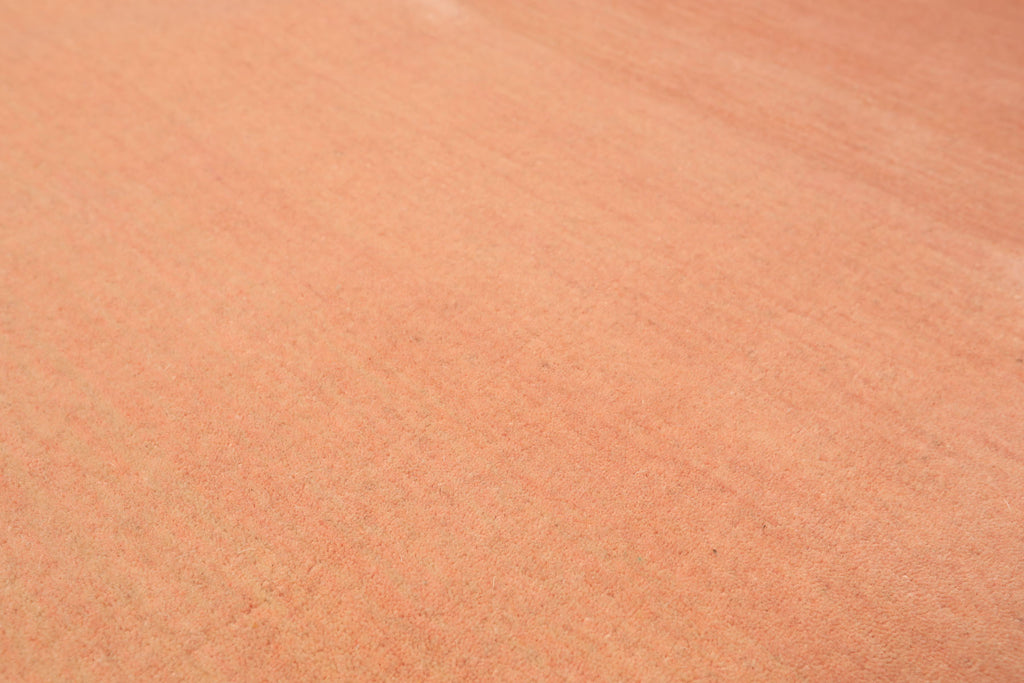 Modern LoomBloom ombre wool runner rug with gray, peach, and blush hues, hand loomed for durable hallway use in the USA