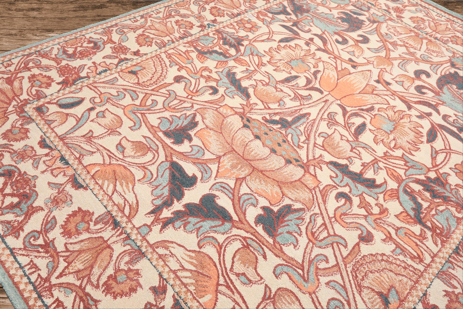 Ivory & Rust Multi Size Traditional William Morris Lotus Garden High ...