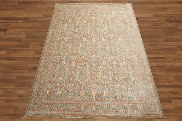 Multi Size Pistachio Ivory Aqua Color Machine Made Persian Polypropylene Traditional Oriental Rug