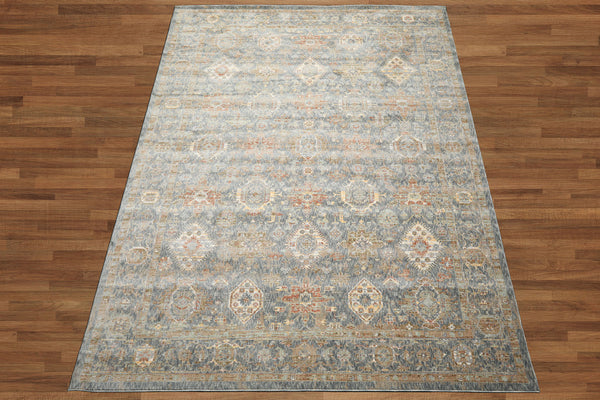 Multi Size Blue Ivory Taupe Color Machine Made Persian Polypropylene Traditional Oriental Rug