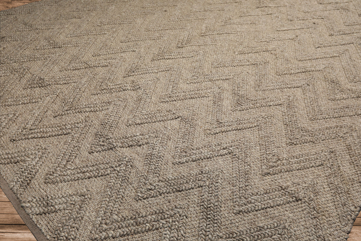 9x12 Tibetano Hand Knotted Flatweave Wool Tone on Tone Mocha Modern ...