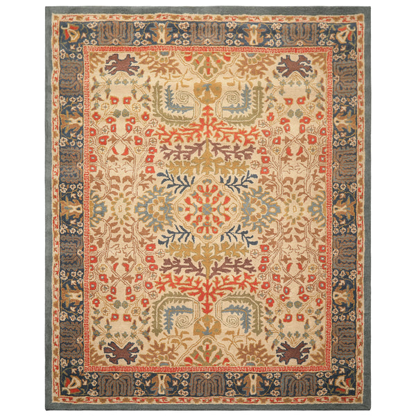 Multi Sizes Beige Handmade Transitional Arts & Craft 100% Wool Oriental Area Rug