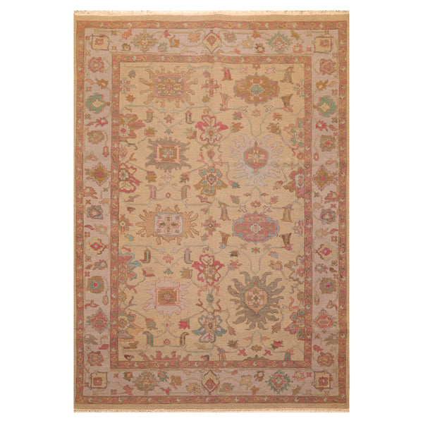 6x9 Tan, Gray, Rust Color Hand Knotted Soumak 100% Wool Traditional Oriental Rug