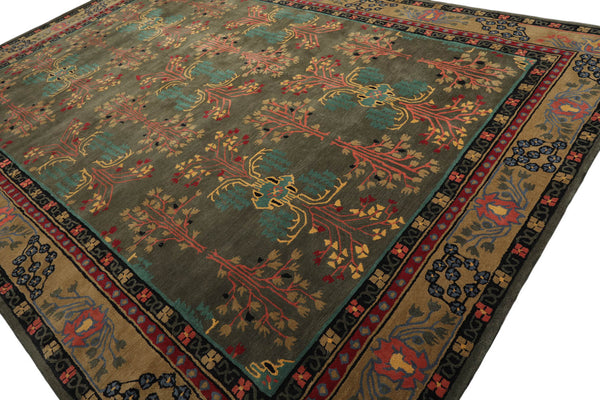 Multi Size Gray Moss Black Color Hand Tufted All-Over Wool Arts & Crafts/Mission Oriental Rug