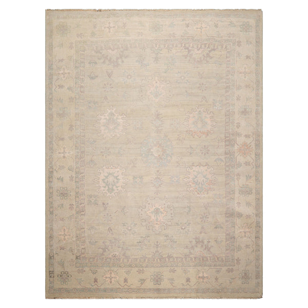 9' x 12' Moss Hand Knotted Afghan Oushak Traditional Wool Oriental Area Rug