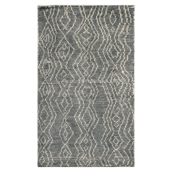 LoomBloom 3'x5' Celadon Hand-Knotted Afghan Moroccan Tribal Wool Oriental Area Rug