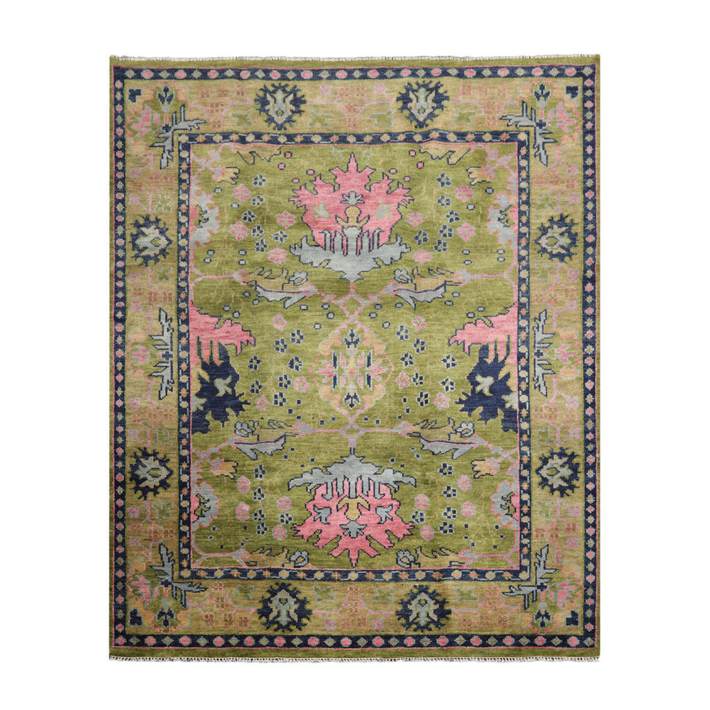 Multi Sizes Green, Rust Hand Knotted Muted Turkish Oushak 100% Wool Traditional Oriental Area Rug