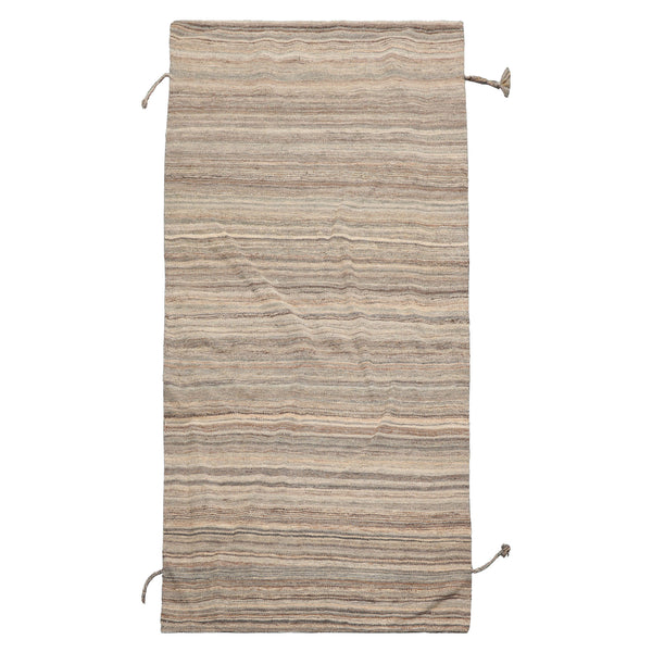 3' x 5' Beige Hand Knotted Afghan Moroccan Modern & Contemporary Stripes Wool Oriental Area Rug