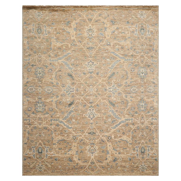8' x 10' Beige Hand Knotted Khyber Traditional Wool Oriental Area Rug
