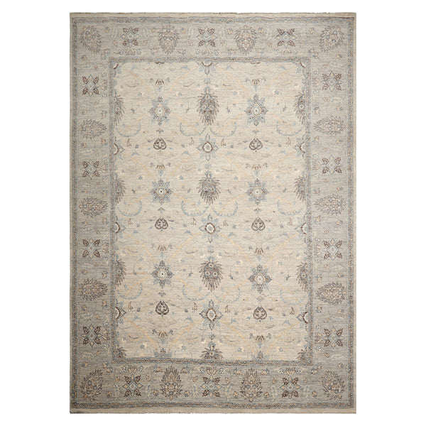 10' x 14' Beige Hand Knotted Khyber Traditional Wool Oriental Area Rug