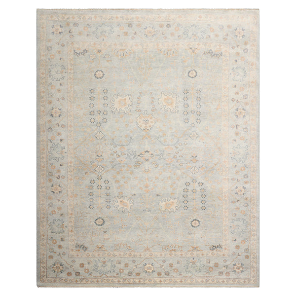 8x10 Mint, Beige, Gray Color Hand Knotted Afghan Oushak Wool Traditional Oriental Rug
