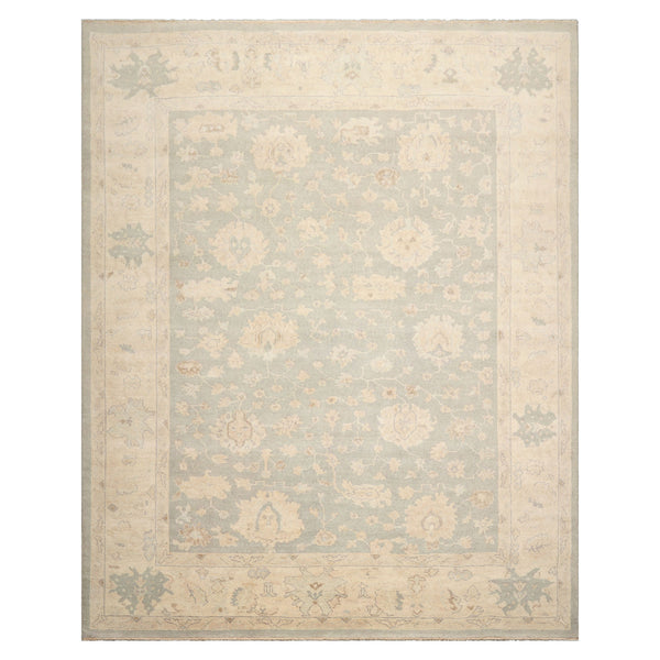 8x10 Celadon, Beige, Tan Color Hand Knotted Afghan Oushak Wool Traditional Oriental Rug