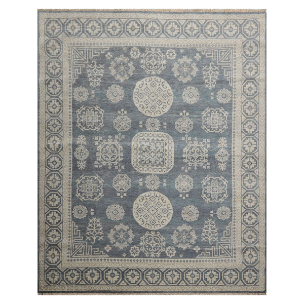 8x10 Slate, Gray, Brown Color Hand Knotted Afghan Oushak Wool Traditional Oriental Rug