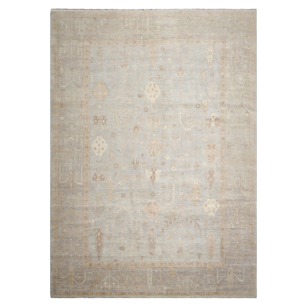 10X14 Mint, Taupe, Brown Color Hand Knotted Afghan Oushak Wool Traditional Oriental Rug