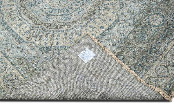 10x14 Raspberry, Sage, Peach Color Hand Knotted All-Over 100% Wool Traditional Oriental Rug