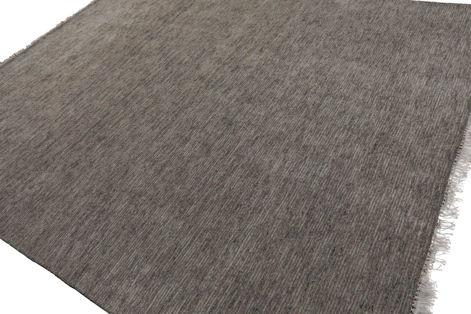 Tone On Tone Gray Multi Size Hand Loomed Solid 100% Wool Traditional ...