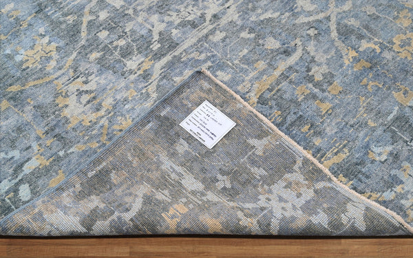 8x10 Gray, Beige, Light Gold Color Hand Knotted Oushak Wool Transitional Oriental Rug