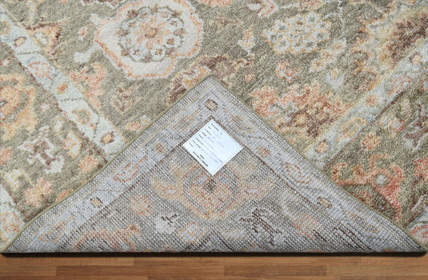8x10 Moss, Rust, Beige Color Hand Knotted Oushak Wool Traditional Oriental Rug