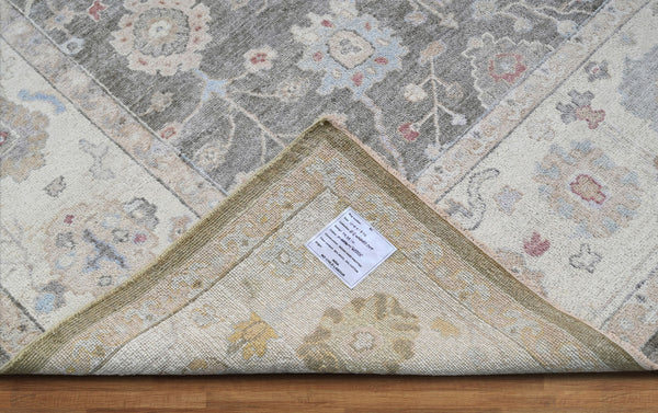 10x14 Gray, Beige, Muted Earth Tones Color Hand Knotted Oushak Wool Traditional Oriental Rug