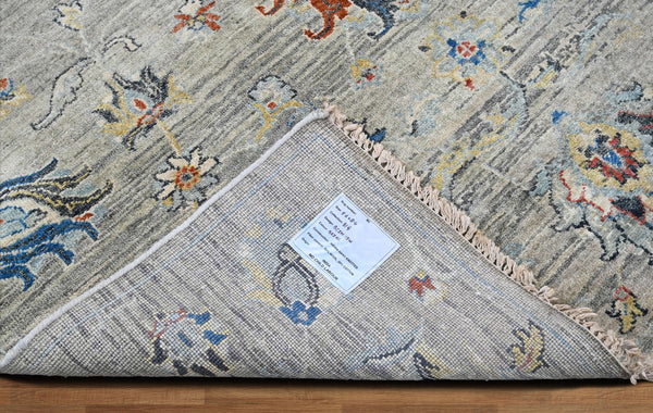 6x9 Gray, Beige, Blue Color Hand Knotted Transitional Wool Transitional Oriental Rug