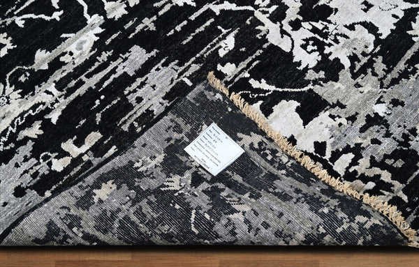 8x10 Black, Gray, Color Hand Knotted Transitional Wool Transitional Oriental Rug