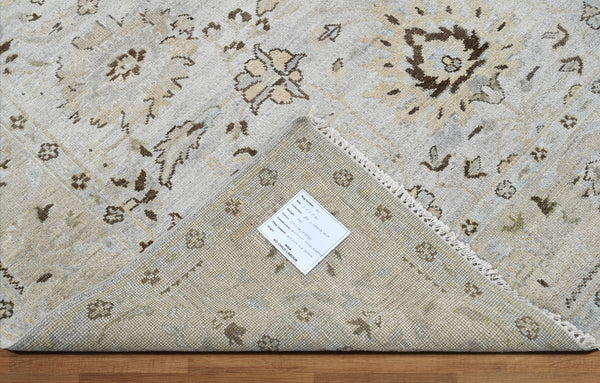 6x9 Gray Beige, Taupe, Brown Color Hand Knotted Oushak Wool Traditional Oriental Rug