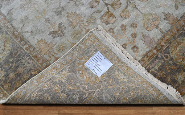 6x9 Gray, Gold, Brown Color Hand Knotted Oushak Wool Traditional Oriental Rug