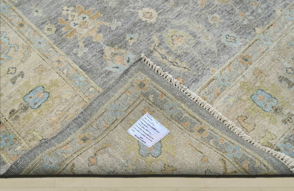 2x3 Blue, Tan, Beige Color Hand Knotted Oushak Wool Traditional Oriental Rug