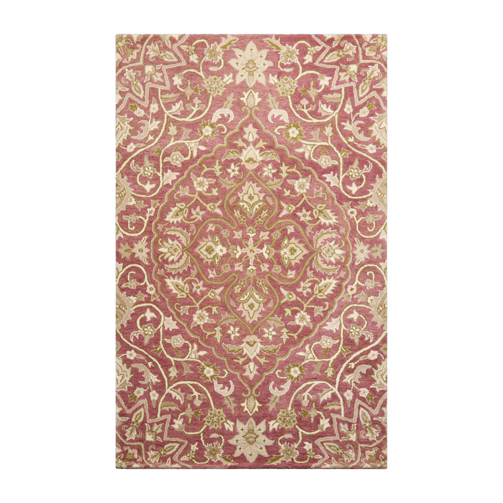 Multi Size Pomegranate Ivory Beige Color Hand Tufted Floral Wool Transitional Oriental Rug