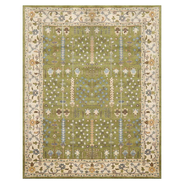 Multi Size Green Ivory Blue Color Hand Tufted Handmade Wool Traditional Oriental Rug