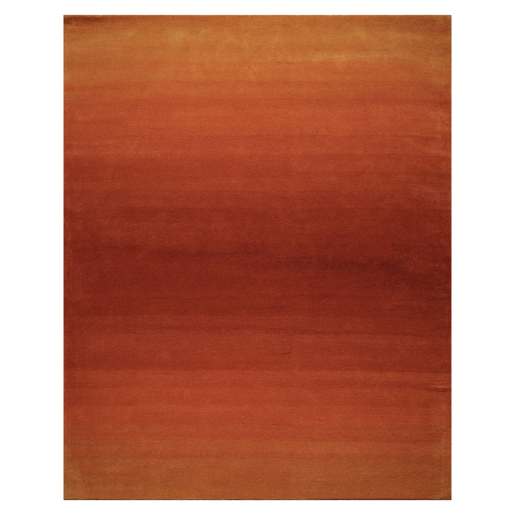 LoomBloom Multi Size Burnt Orange Ombre Hand-Tufted Wool Area Rug - Modern Contemporary Designer Oriental