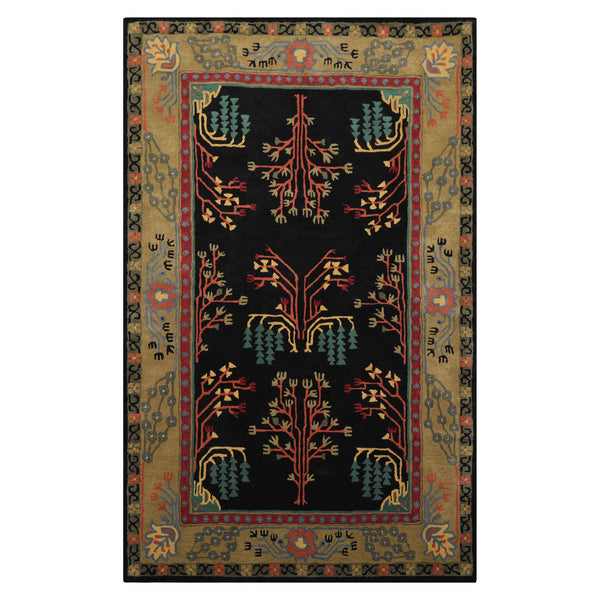 5x8 LoomBloom Black Hand Tufted Wool Rug  Traditional Arts & Crafts Inspiration