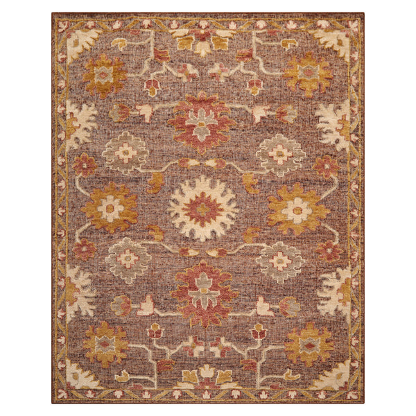 8x10 LoomBloom Brown Hand Knotted Wool Rug  Transitional Oushak Elegance