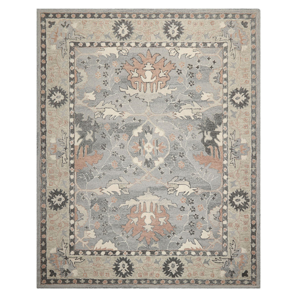 Multi Size Gray Cream Rust Color Hand Hooked Handmade Wool Transitional Oriental Rug