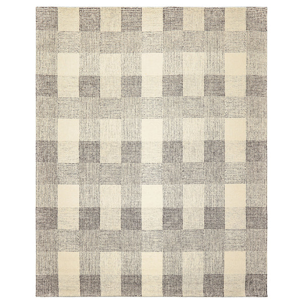 Multi Size Cream Charcoal Gray Color Hand Hooked  Wool Contemporary Oriental Rug