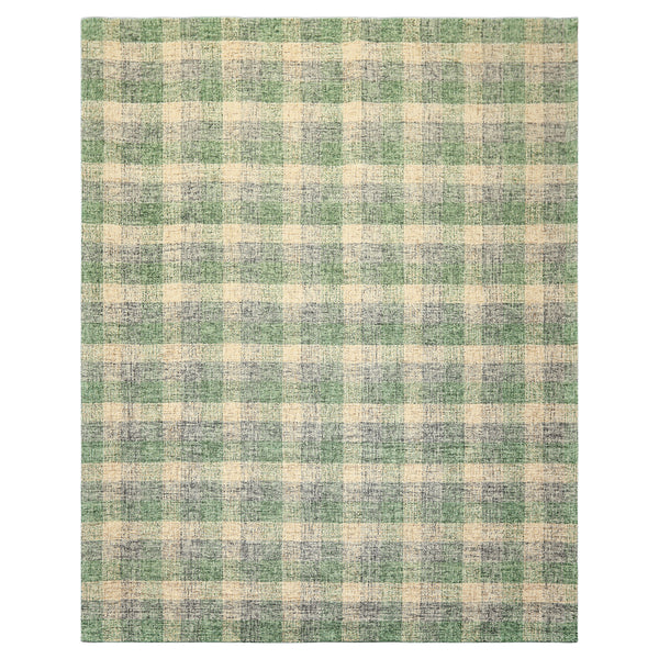 Multi Size Ivory Green Gray Color Hand Hooked  Wool Contemporary Oriental Rug