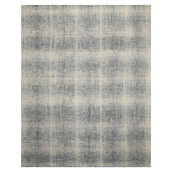 8x10 LoomBloom Ivory Hand Hooked Wool Rug  Stylish Contemporary Checkered Look