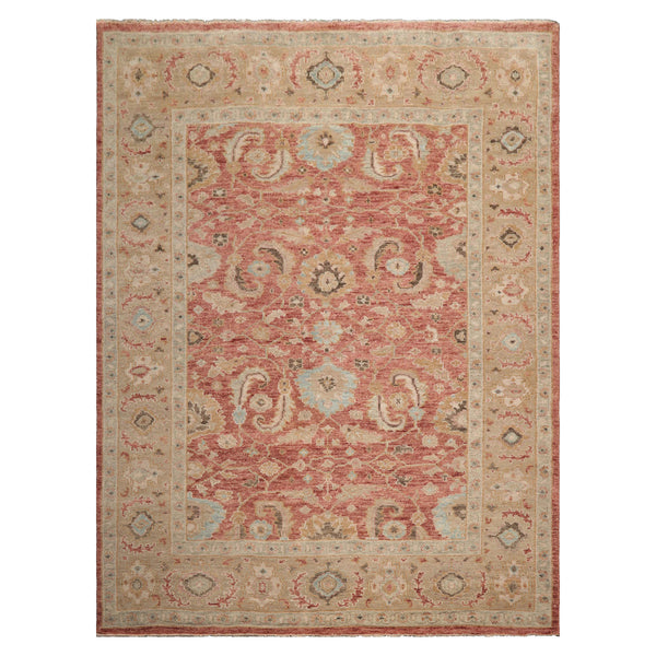 LoomBloom Hand Knotted Wool Oriental Area Rug in Rust Traditional Style Multi Sizes