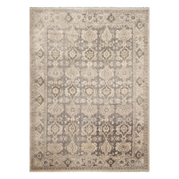 LoomBloom Oushak Traditional Rug Hand Knotted Gray Wool 7'9