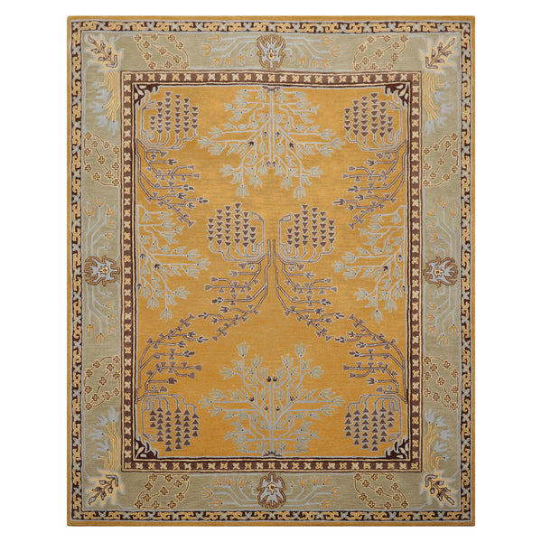 8x10 LoomBloom Gold Hand Tufted Wool Rug  Mission Style Donegal Aesthetic