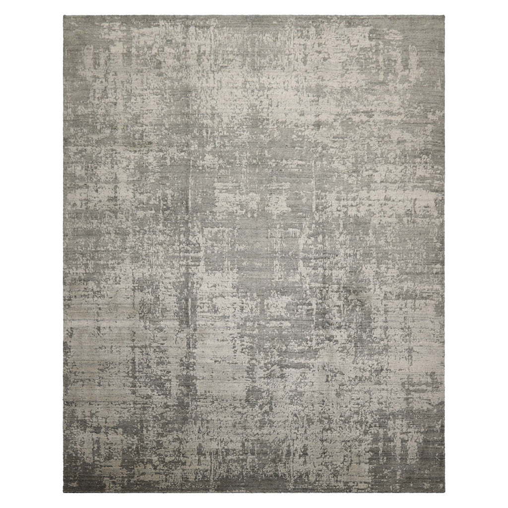 8x10 Tone on Tone Gray, , Color Hand Loomed Sherpa Wool and Silk Modern Oriental Rug