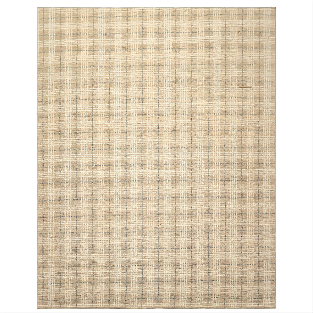 Multi Size Taupe Ivory Teal Color Hand Loomed  Wool Contemporary Oriental Rug