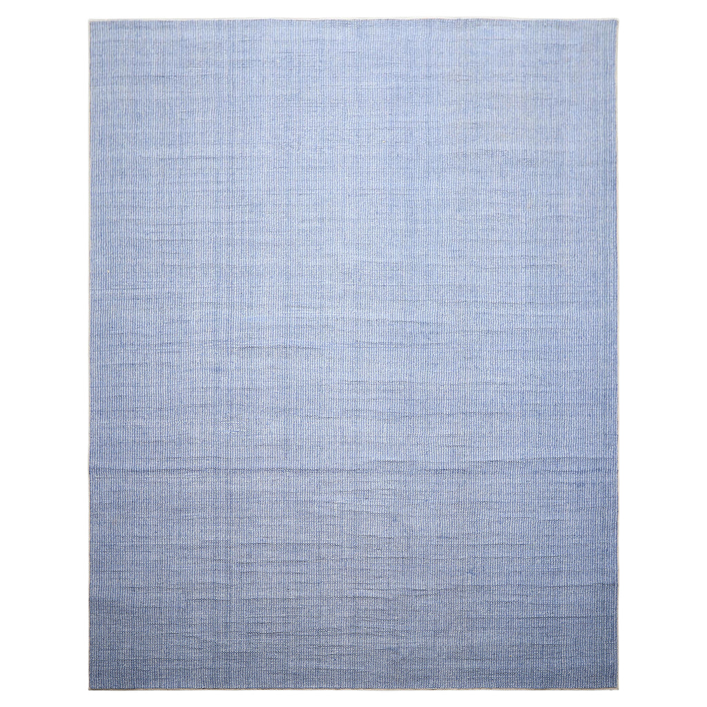 Multi Size Tone on Tone Blue Color Hand Loomed Berber Wool Contemporary Oriental Rug
