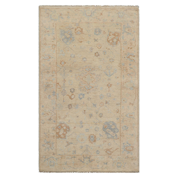 3x5 Beige, Sage, Gray Color Hand Knotted Turkish Wool Arts & Crafts/Mission Oriental Rug