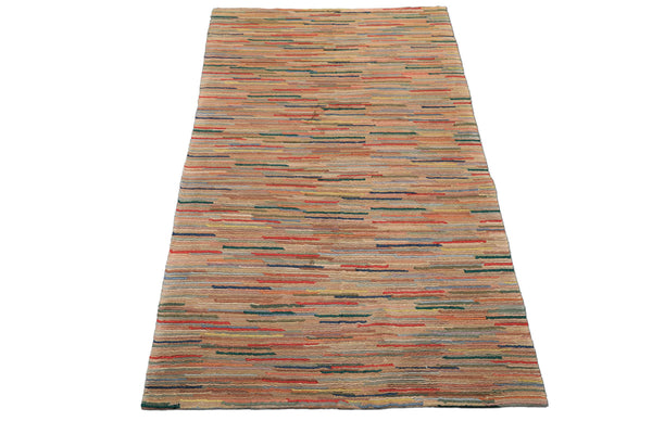 4x6 Rose, Multi, Color Hand Knotted Tibetan Wool Modern & Contemporary Oriental Rug