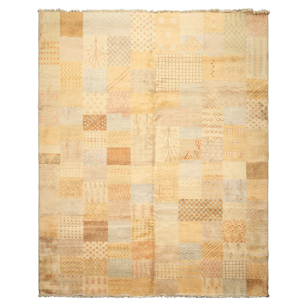 8x10 Beige, Tan, Gray Color Hand Knotted Peshawar Wool Transitional Oriental Rug