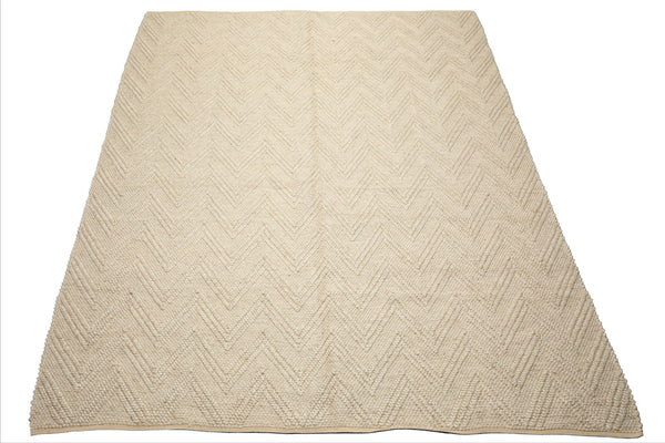 9x12 Tone on Tone Ivory, , Color Hand Knotted Tibetan Wool Modern & Contemporary Oriental Rug