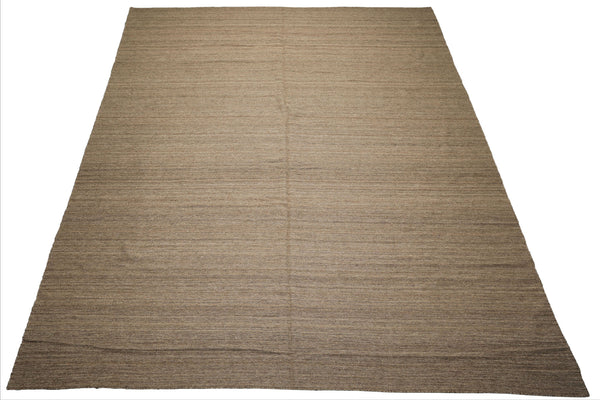 10x14 Taupe, , Color Hand Woven Kilim Wool Modern & Contemporary Oriental Rug
