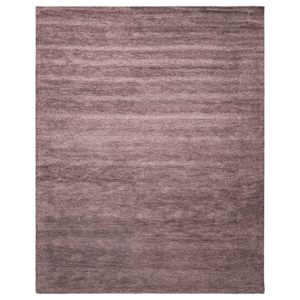 LoomBloom Multi Size Aubergine Modern & Contemporary Solid Grainy Texture Plush Pile 100% Wool Hand Tufted Oriental Area Rug
